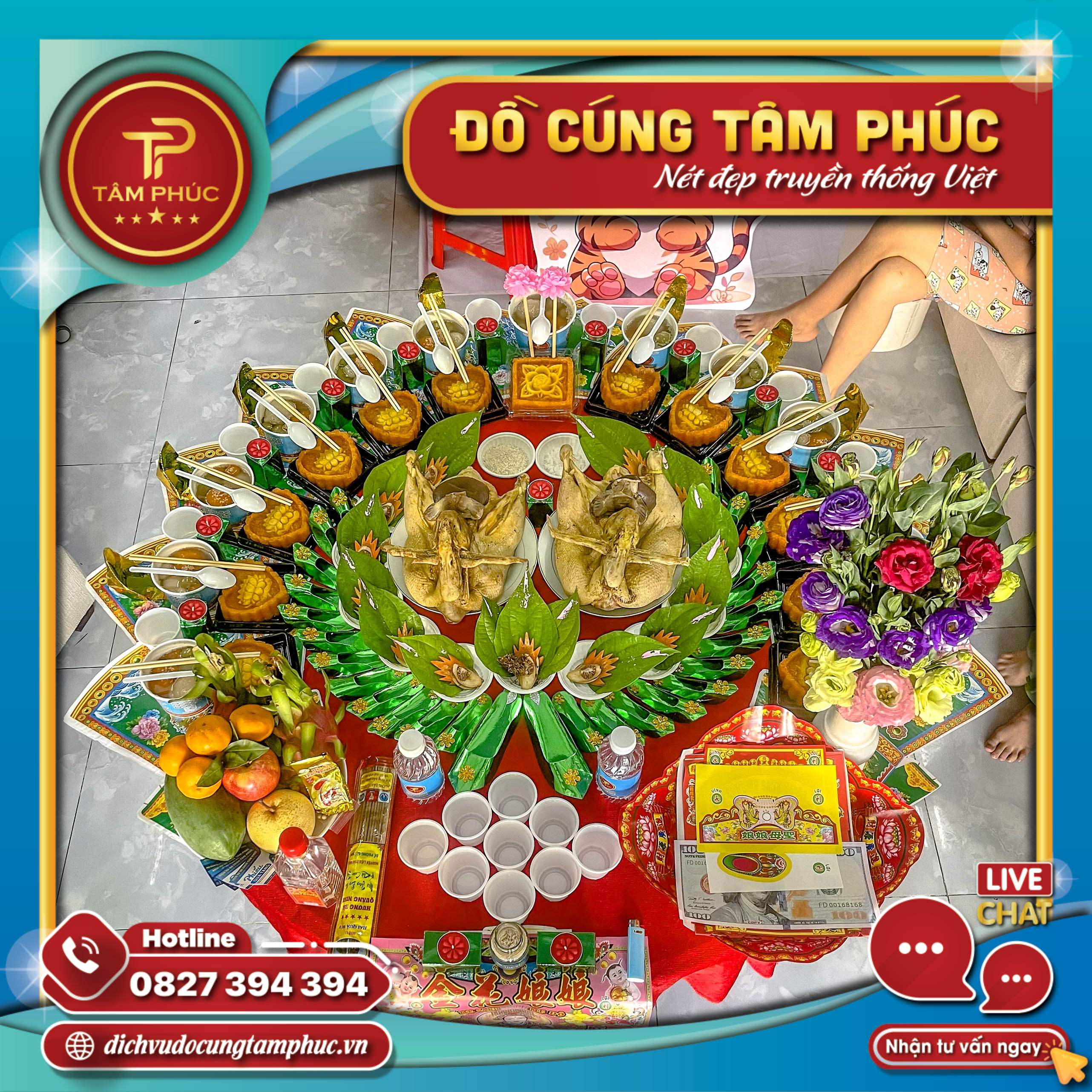 Mâm cúng Thôi Nôi cho các bé yêu.